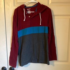 Mens long sleeve hooded tshirt